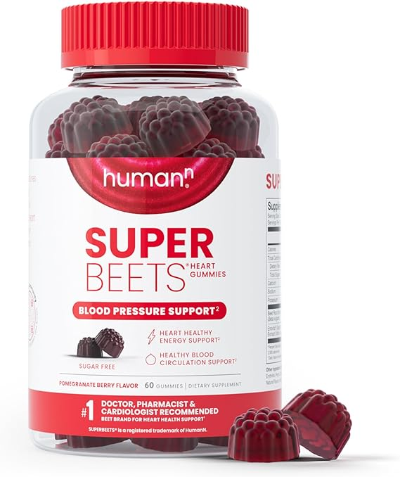 humanN SuperBeets Heart Gummies - Beet Gummies with Heart-Healthy Energy Support