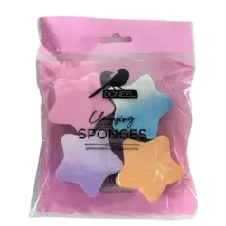 Doneel Compressed Natural Makeup And Cleansing Puff Sponges 4 Pcs- Multicolor