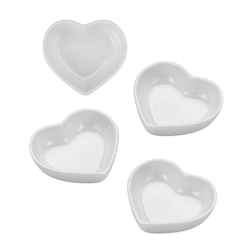 Super Sharpe Heart Ceramic Sauce Dish, Mini Side Dish Seasoning, Condiment Dishe