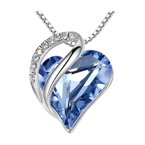 Leafael Infinity Love Heart Necklace, Birthstone Necklaces for Women with Healin