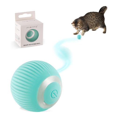 Jiuhuazi Interactive Cat Ball Toy with 1 catnip mushroom toy, Intelligent Indoor
