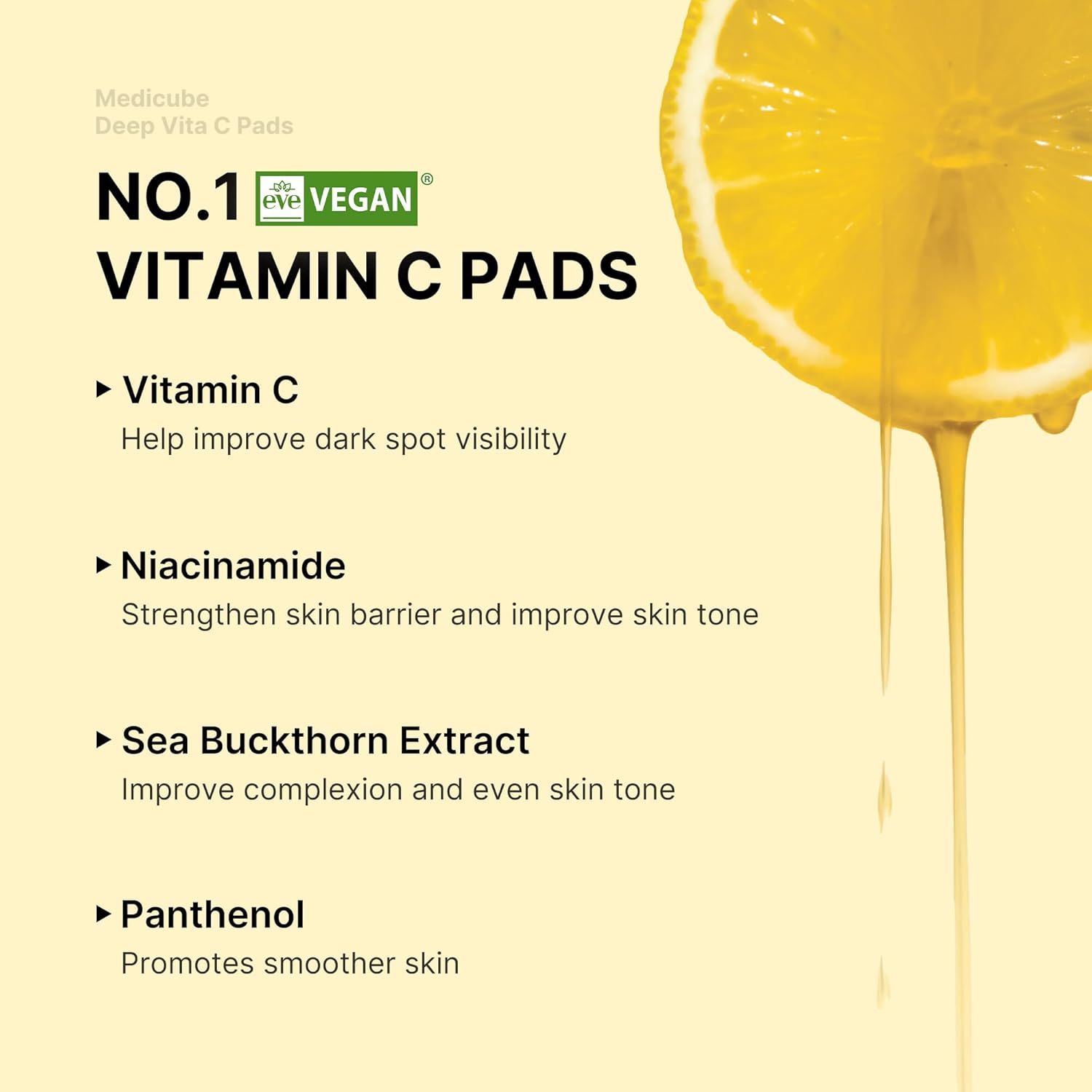 medicube Deep Vita C Facial Pads – Vitamin C Toner Pads for Uneven Skin Tone, Br