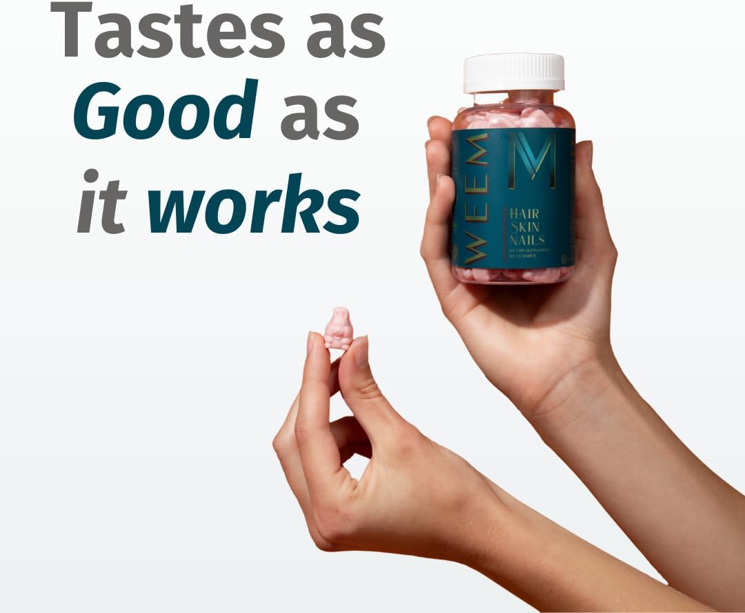 WEEM Hair, Skin & Nails Gummies – Vegan Biotin Vitamins for Women & Men | Suppor