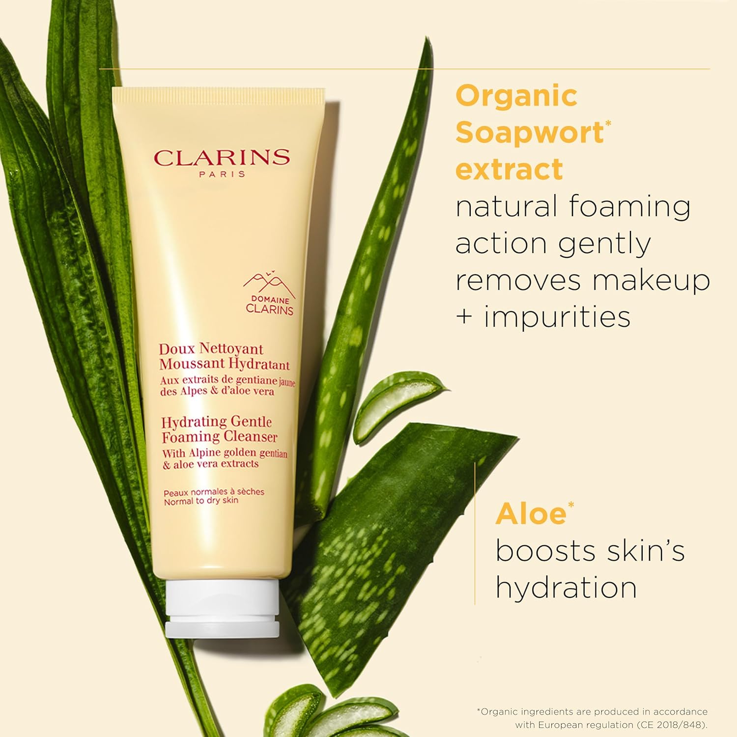 Clarins Hydrating Gentle Foaming Face Cleanser – Soap-Free & SLS-Free Cleanser w