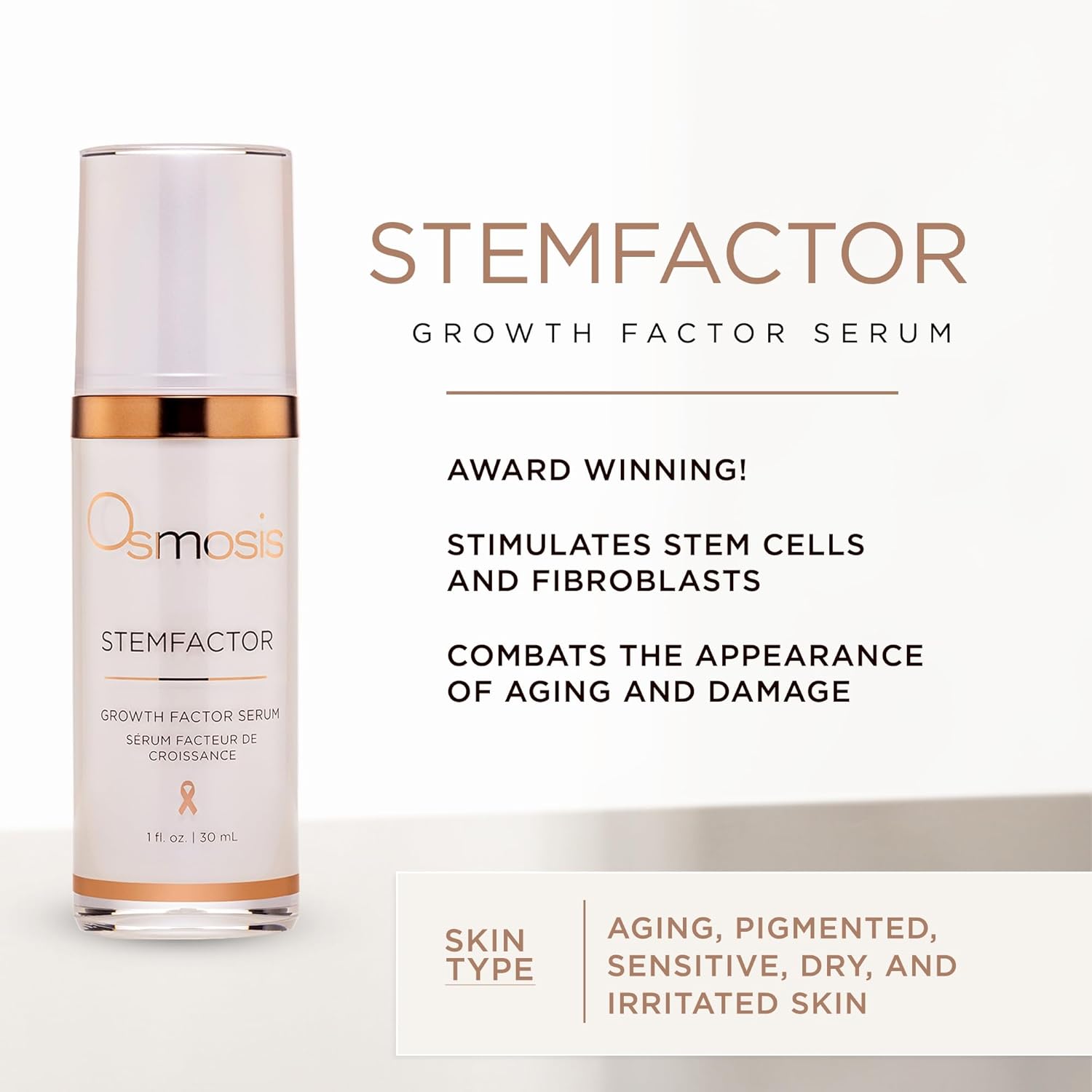 Osmosis STEMFACTOR Growth Factor Facial Serum – Stimulates Stem Cells, Reduces S
