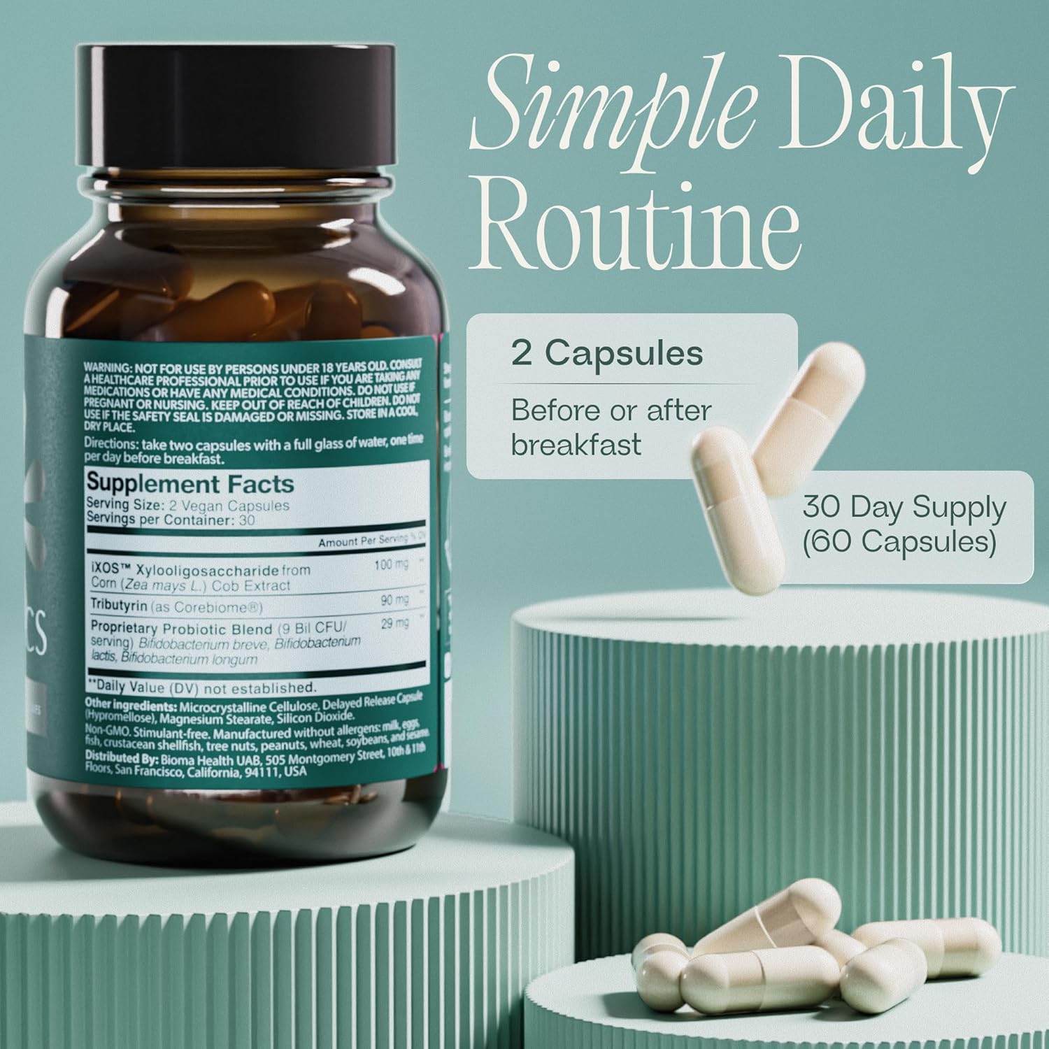 BIOMA Probiotics – Digestive Health & Gut Support Supplement for Men & Women wit