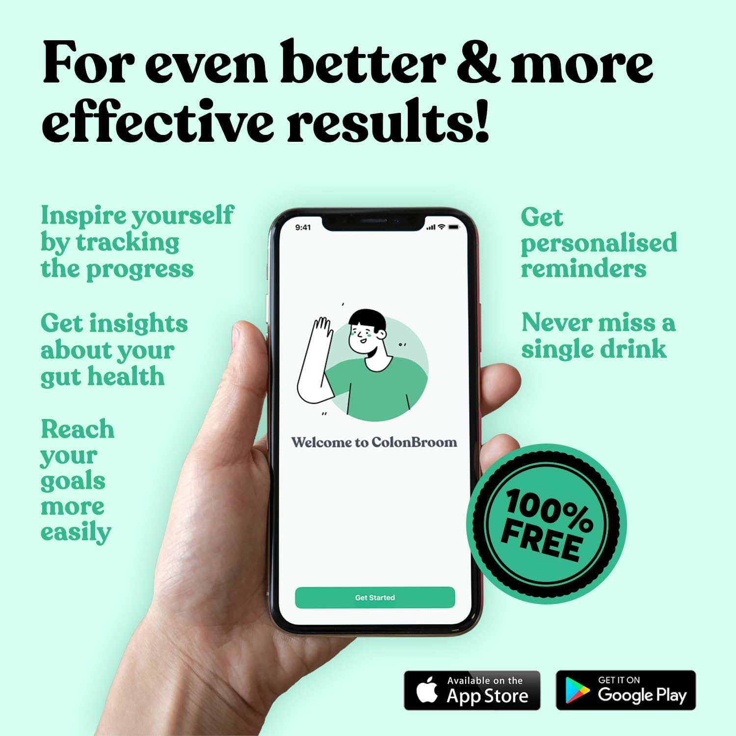 ColonBroom Psyllium Husk Powder – Strawberry Flavor Colon Cleanse & Fiber Supple