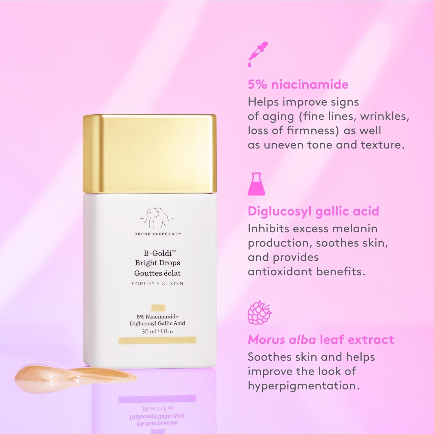 Drunk Elephant B-Goldi Bright Drops – Illuminating Color Serum for Brighter, Rad