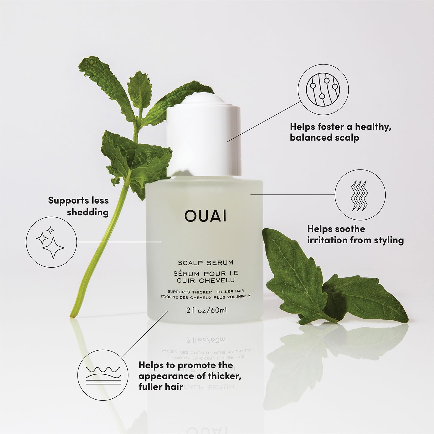 OUAI Scalp Serum – Hair & Scalp Treatment with Red Clover, Siberian Ginseng & Pe