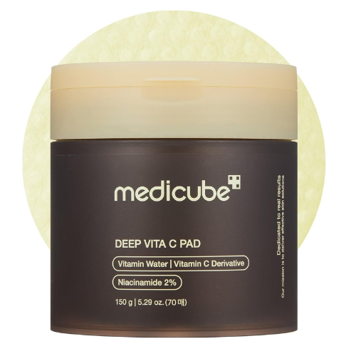 medicube Deep Vita C Facial Pads – Vitamin C Toner Pads for Uneven Skin Tone, Br