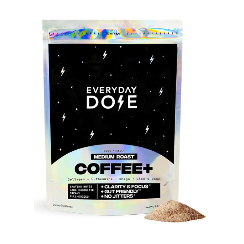 Everyday Dose Bold Mushroom Coffee – Medium Roast, 90mg Caffeine, Collagen, Chag