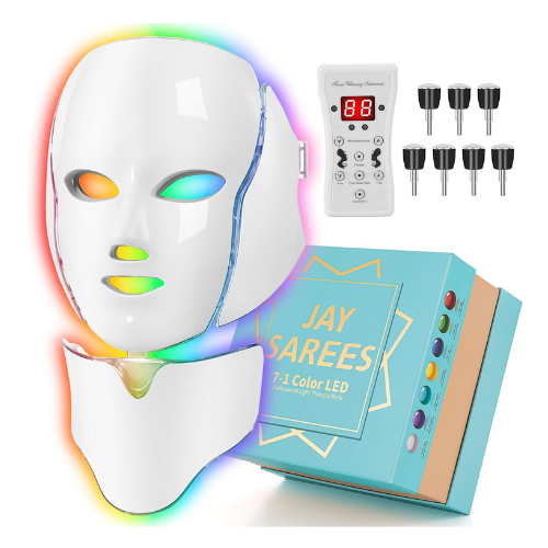 Red Light Therapy LED Face Mask for Face – 7-in-1 Color Light Therapy Mask for F