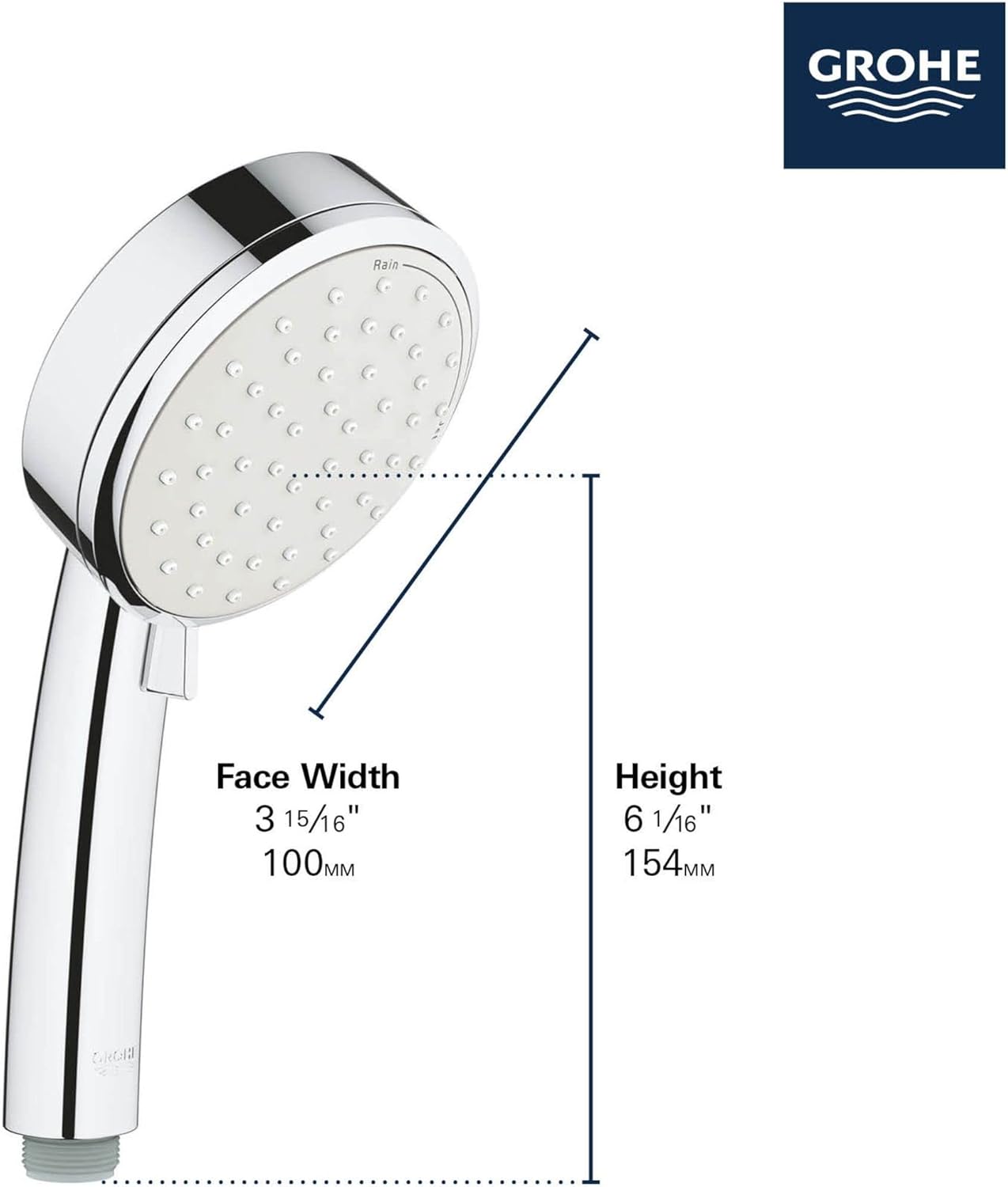 Grohe Tempesta Cosmopolitan 100 Hand Shower – 2 Spray Settings, High-Quality Bat