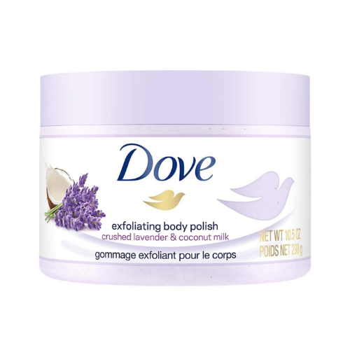 Dove Exfoliating Body Polish Scrub with Crushed Lavender & Coconut Milk – Gentle