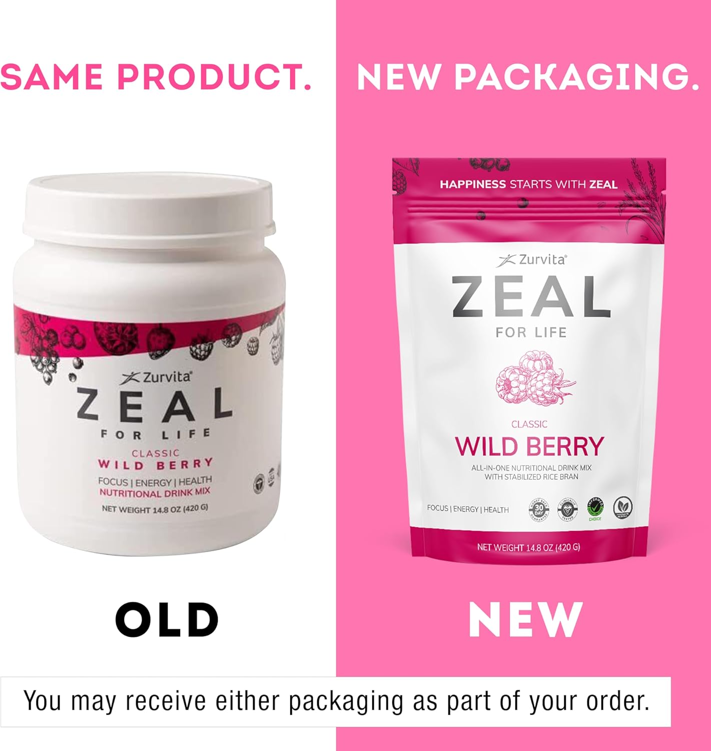 Zurvita Zeal for Life 30-Day Wellness Bag – Wild Berry Classic – Nutritional Sup