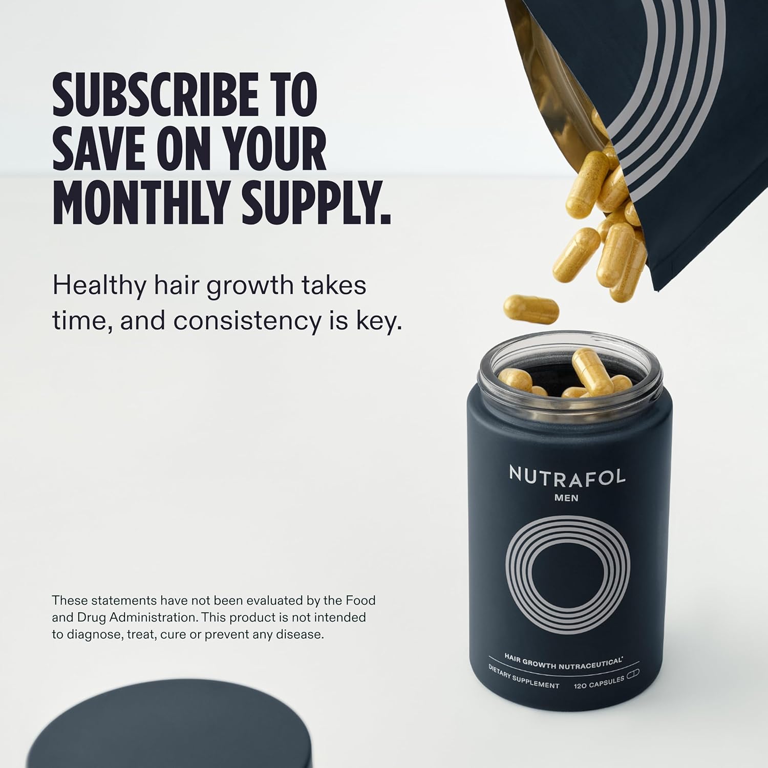 Nutrafol Men’s Hair Growth Supplements Thicker Hair & Fuller Scalp,1-Month Suppl