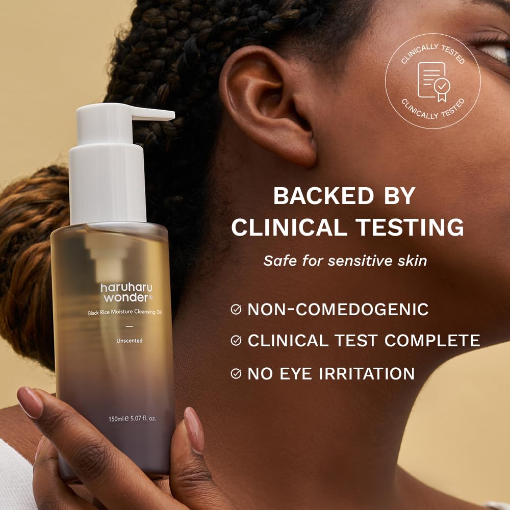 HARUHARU Wonder Black Rice Moisture Cleansing Oil – 5.1 fl oz Daily Makeup Remov