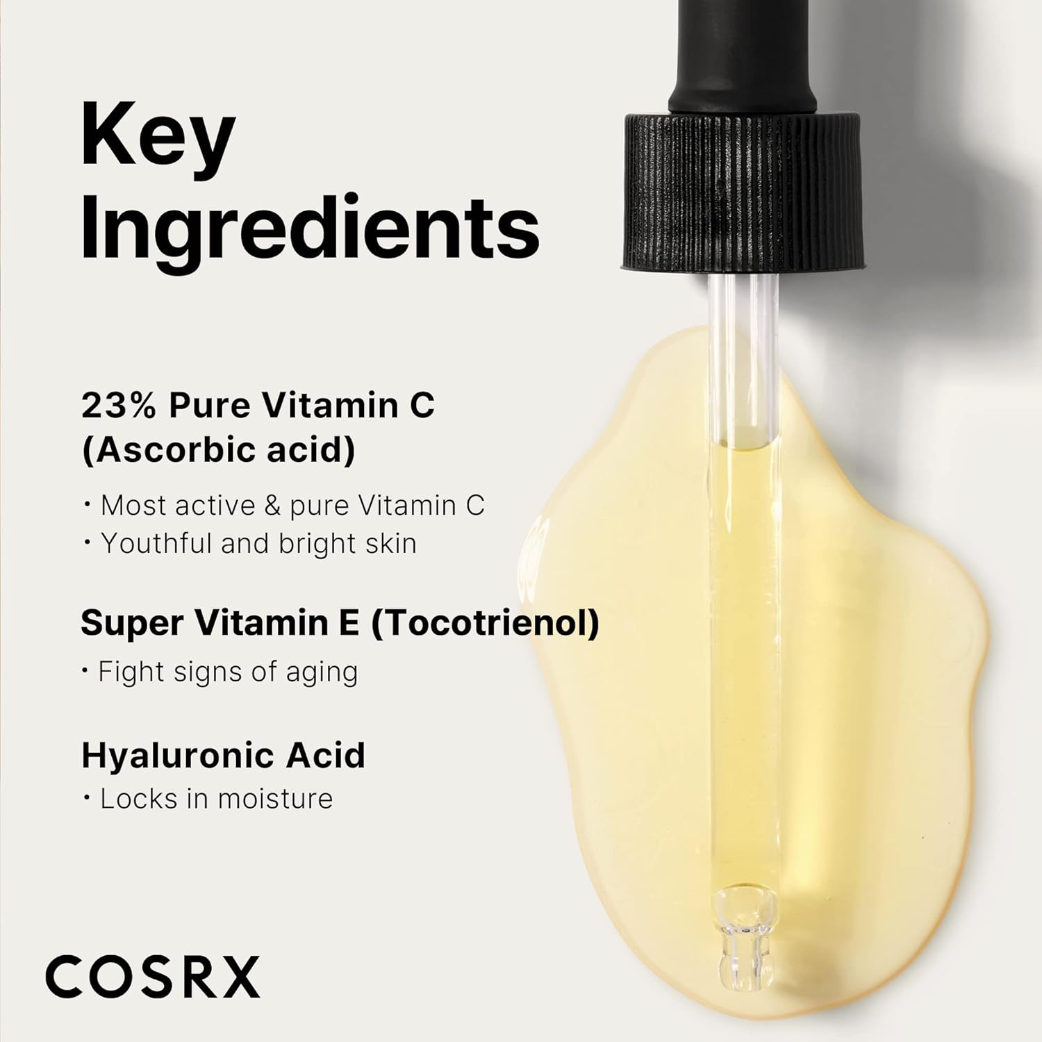 COSRX Pure Vitamin C 23% Serum with Vitamin E & Hyaluronic Acid – Brightening, H