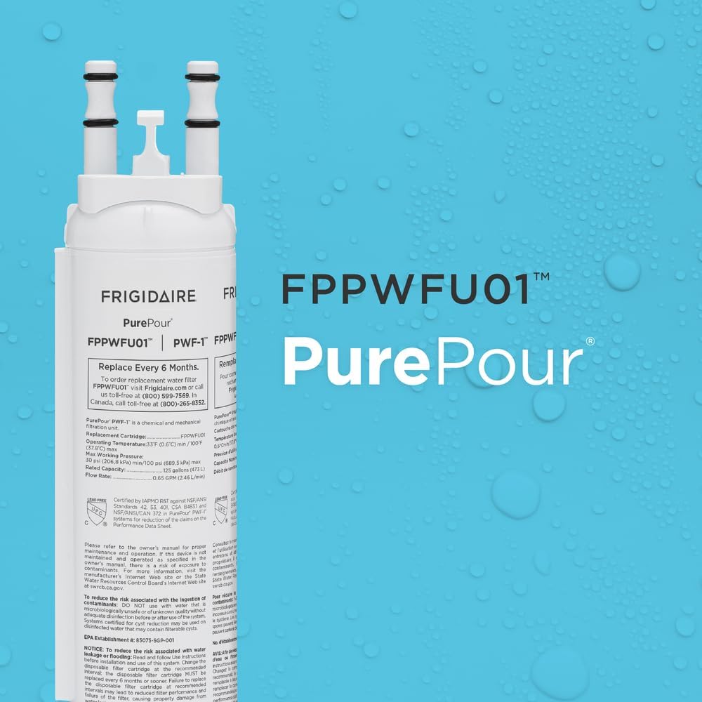 Frigidaire FPPWFU01 PurePour PWF-1 Water Filter – Genuine Refrigerator Replaceme