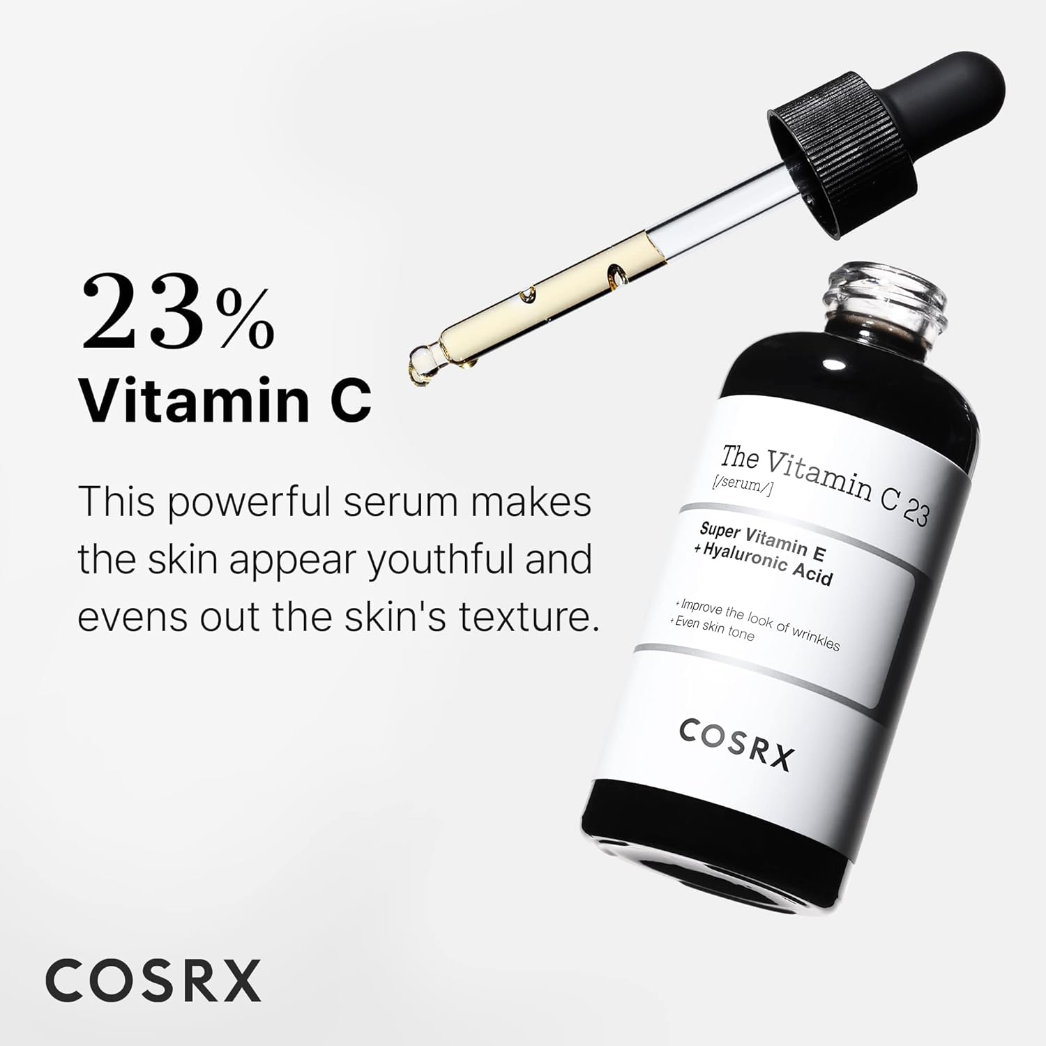 COSRX Pure Vitamin C 23% Serum with Vitamin E & Hyaluronic Acid – Brightening, H