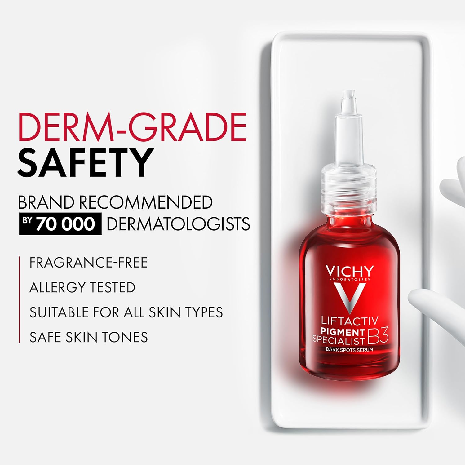 Vichy LiftActiv B3 Serum – 5% Niacinamide, Glycolic & Tranexamic Acid, Peptides 