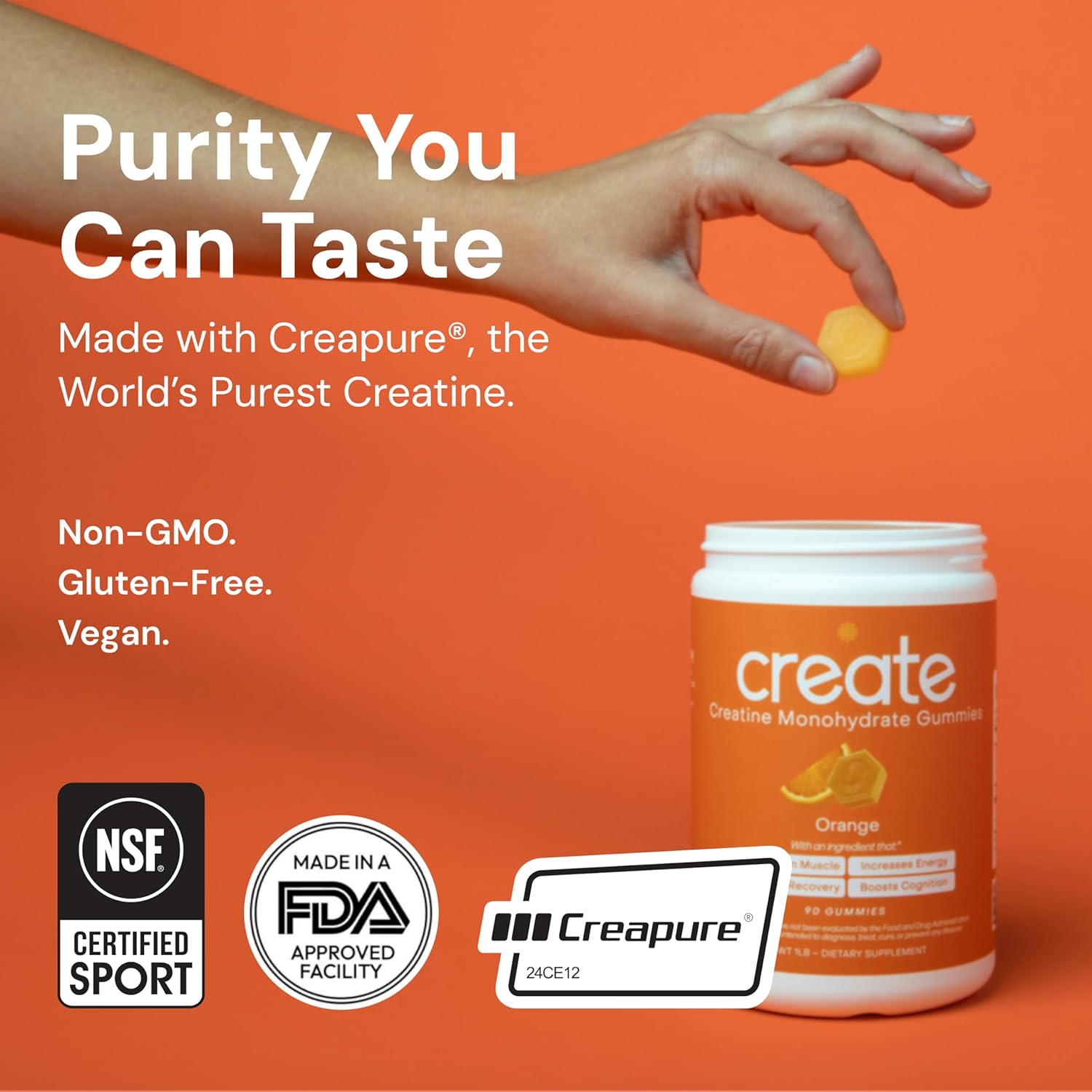 Create Creatine Monohydrate Gummies for Men & Women | 1.5g Creatine per Gummy fo