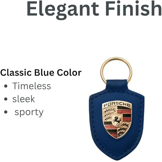 GENUINE Porsche Crest Keyring – Authentic Blue Porsche Logo Keychain, Premium Au