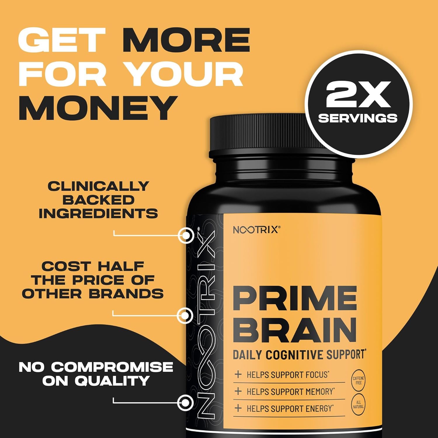 Nootrix Prime Brain Nootropic Supplement – Supports Memory, Focus, Cognitive Hea