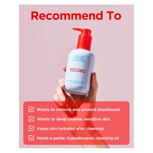TOCOBO Calamine Pore Control Cleansing Oil 200ml – Deep Cleansing, Blackhead & M