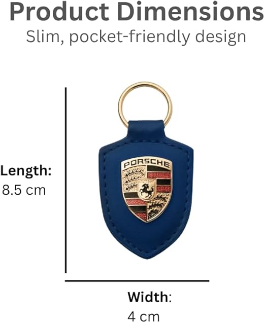 GENUINE Porsche Crest Keyring – Authentic Blue Porsche Logo Keychain, Premium Au