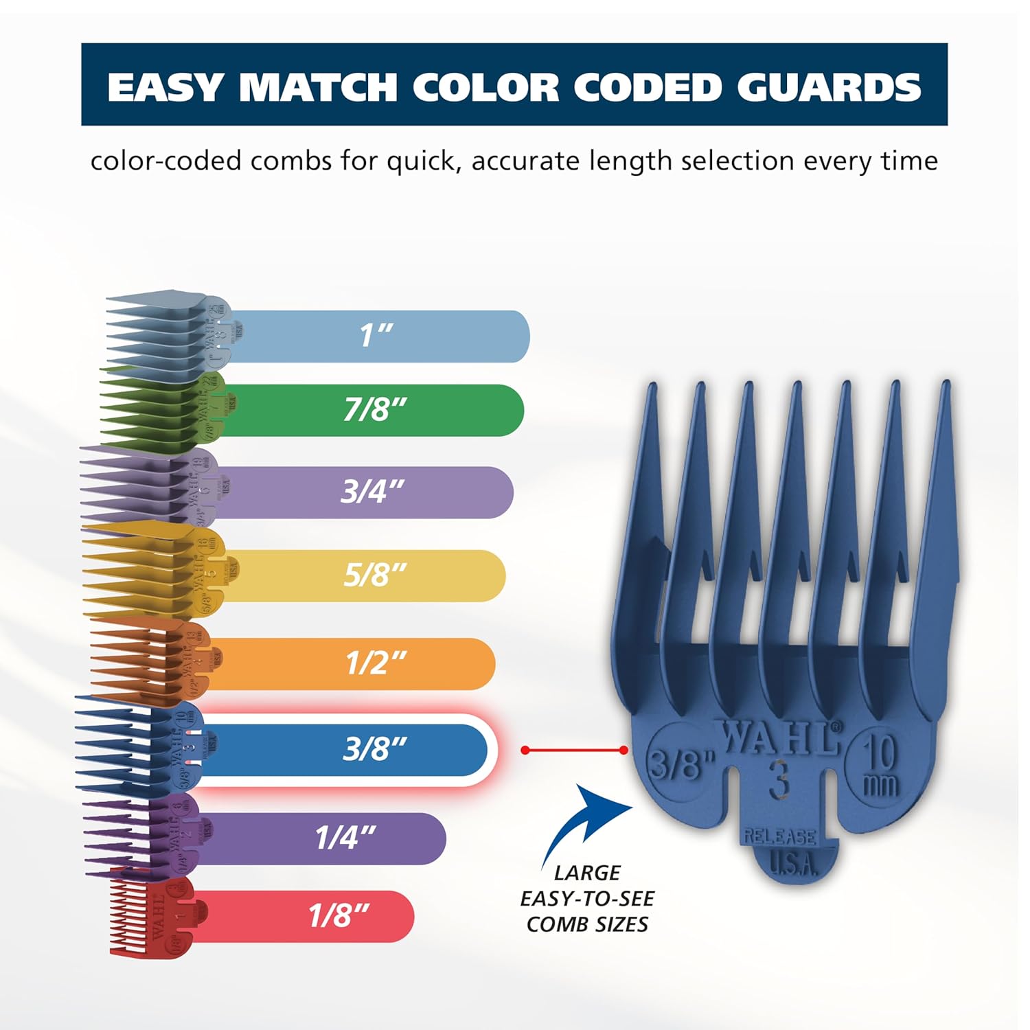 Wahl Color Pro Cordless Hair Clipper & Trimmer 9649P – Rechargeable, Color-Coded