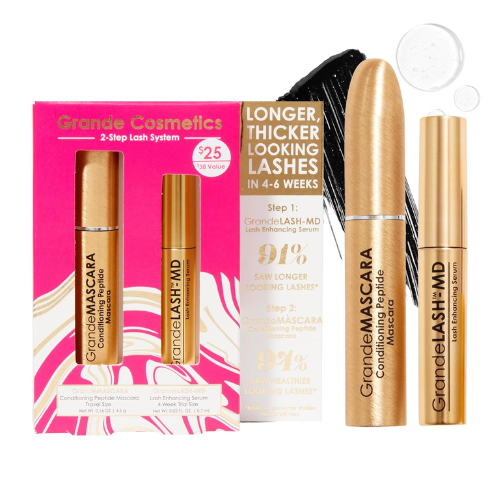 Grande Cosmetics Lash & Brow Care Systems – Multi-Step Enhancing Sets for Longer