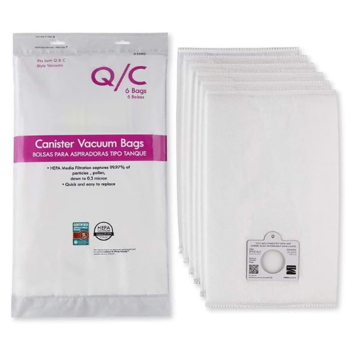 Kenmore 53292 Type Q HEPA Canister Vacuum Bags | 6-Pack Replacement | Compatible