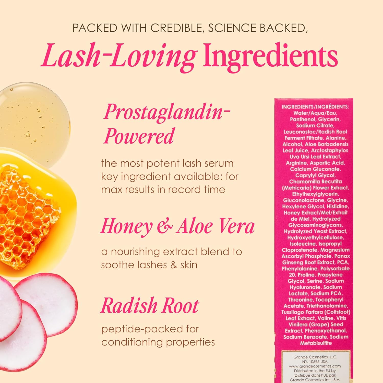 Grande Cosmetics GrandeLASH-MD Lash Enhancing Serum – Peptide & Vitamin Formula 