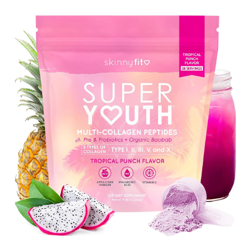SkinnyFit Super Youth Collagen for Women – Multi Collagen Peptides Powder with P