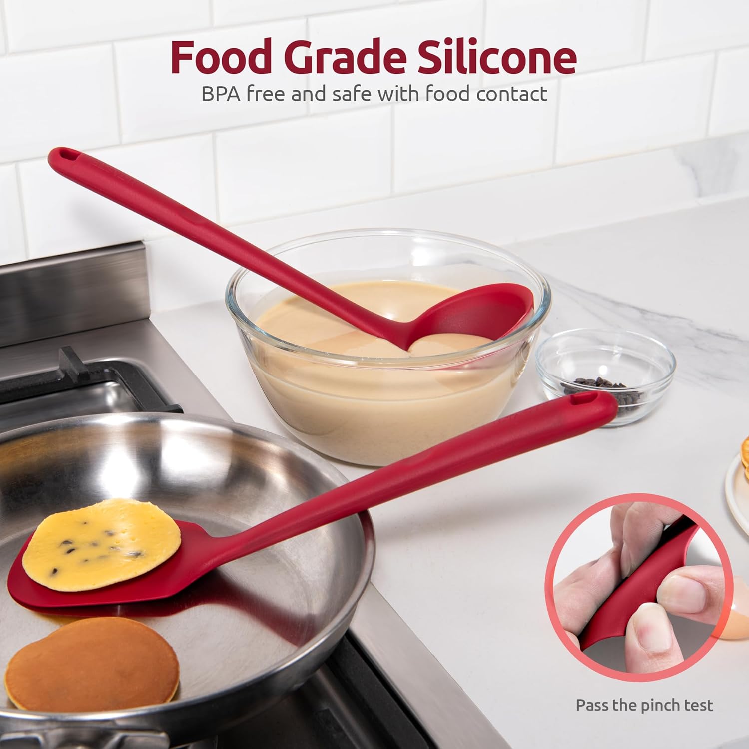 U-Taste Silicone Kitchen Cooking Utensil Set – 5-Piece High Heat Resistant, 13.6