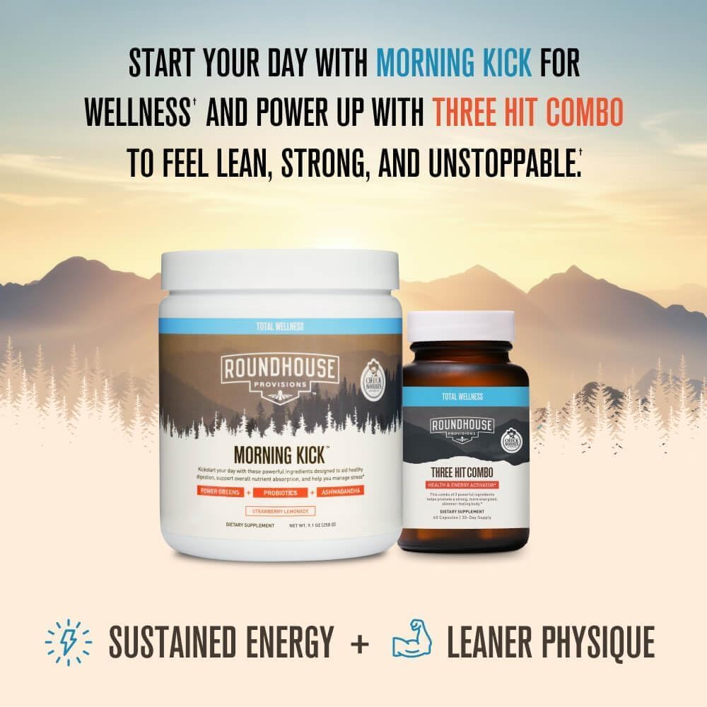 ROUNDHOUSE PROVISION® Morning Kick Zero Sugar Greens Superfood Powder | Digestiv