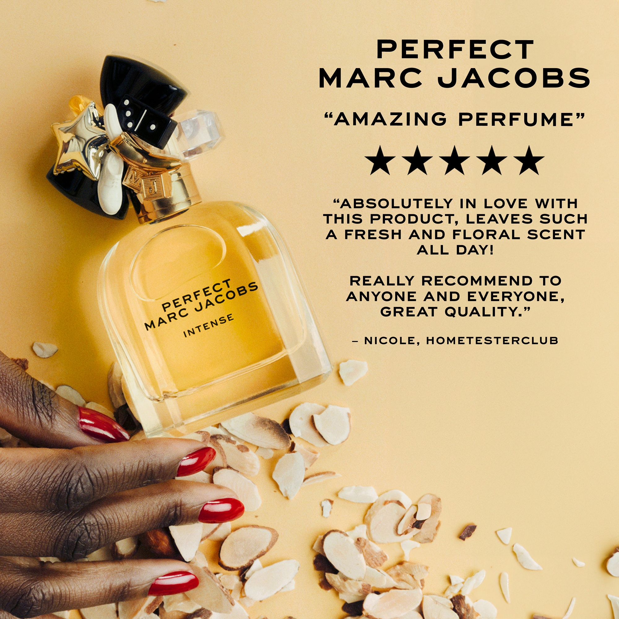 Marc Jacobs Perfect Intense Eau de Parfum 3.3 fl oz – Woody Floral Women’s Perfume with Daffodil, Jasmine, Roasted Almond & Sandalwood