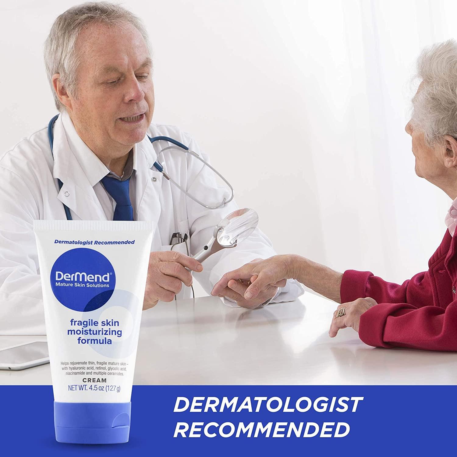 Dermend Fragile Skin Moisturizing Cream 4.5 oz – Anti-Aging Firming & Strengthening Lotion for Thin Aging Skin