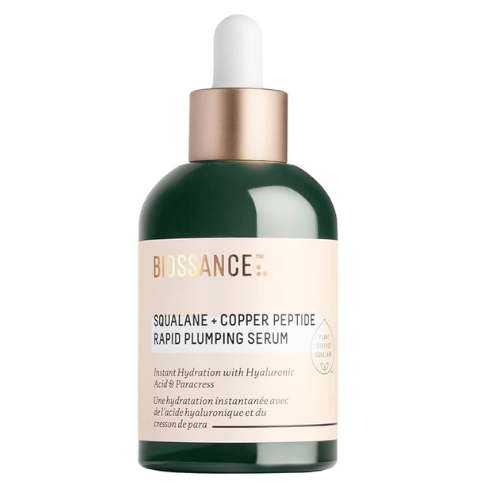 Biossance Squalane + Copper Peptide Rapid Plumping Face Serum – Firming & Hydrating Anti-Aging Serum for Fine Lines and Wrinkles  1.69 fl oz