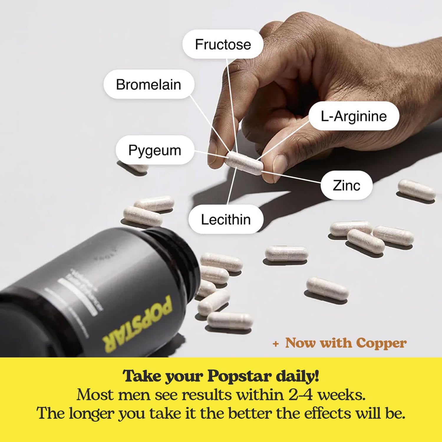 POPSTAR Labs Male Fertility & Semen Volume Support Supplement – Doctor Formulated Men’s Reproductive Health Capsules (120 Count)