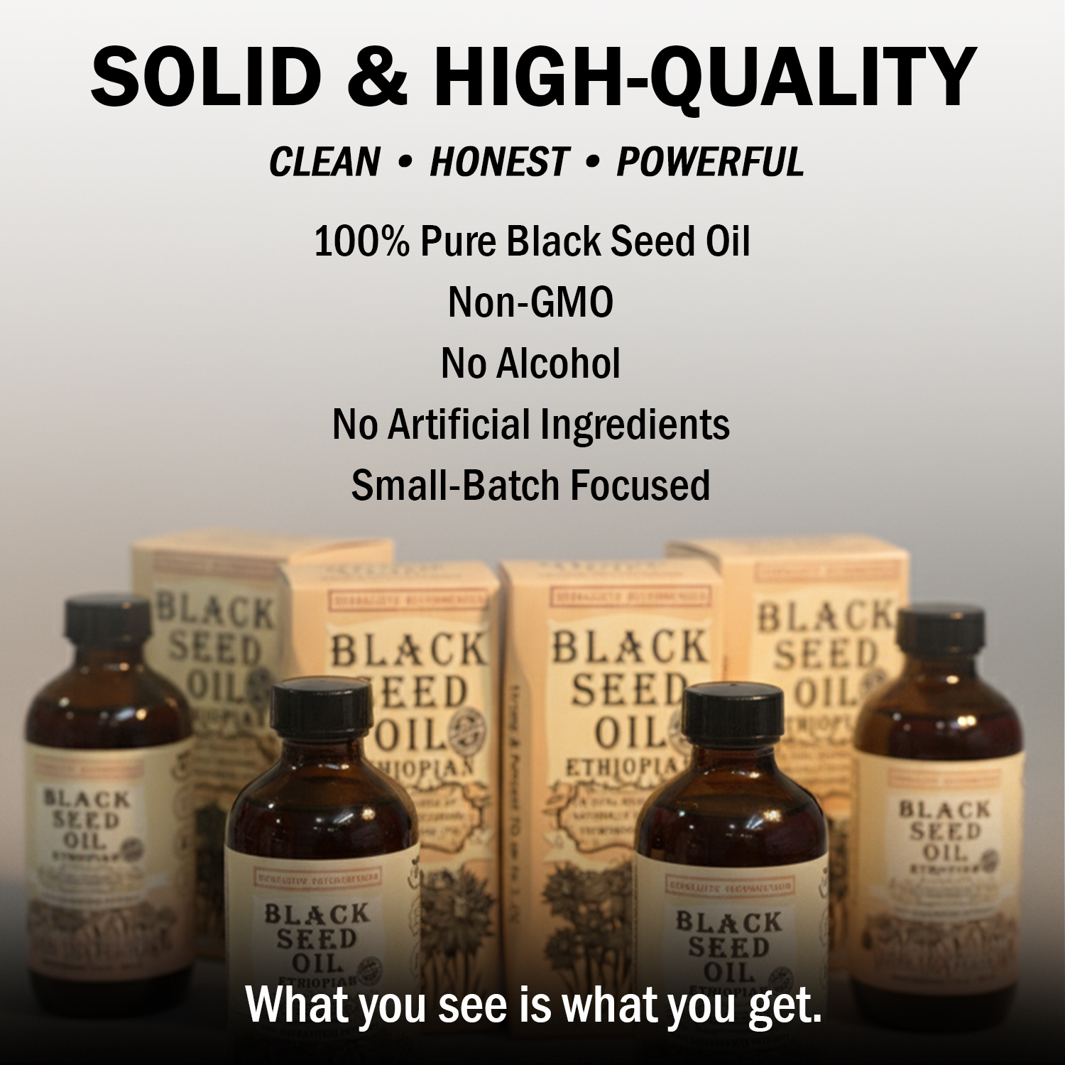 Ethiopian Black Seed Oil 3.4% TQ | Cold Pressed | 100% Pure Nigella Sativa | Immune & Wellness Support
