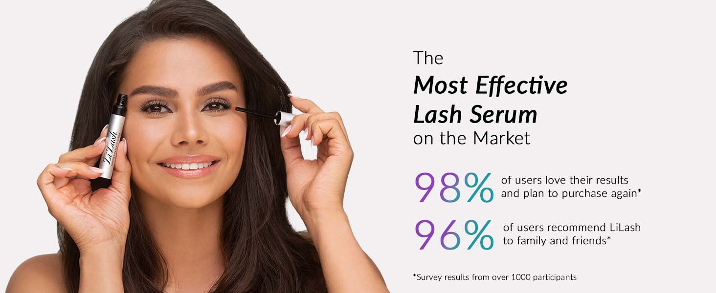LiLash Purified Eyelash Serum | Longer, Fuller-Looking Lashes | Lash Growth Enha banner 4