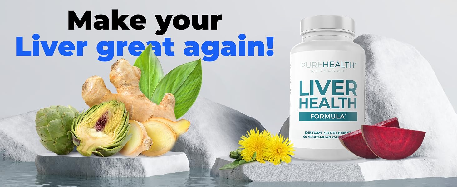 PUREHEALTH RESEARCH Liver Health – Liver Detox & Repair Supplement with Milk Thi banner 1