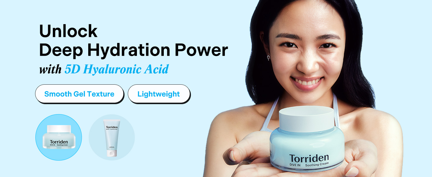 Torriden DIVE IN Hyaluronic Acid Soothing Cream 100ml | Moisturizer for Sensitiv banner 1