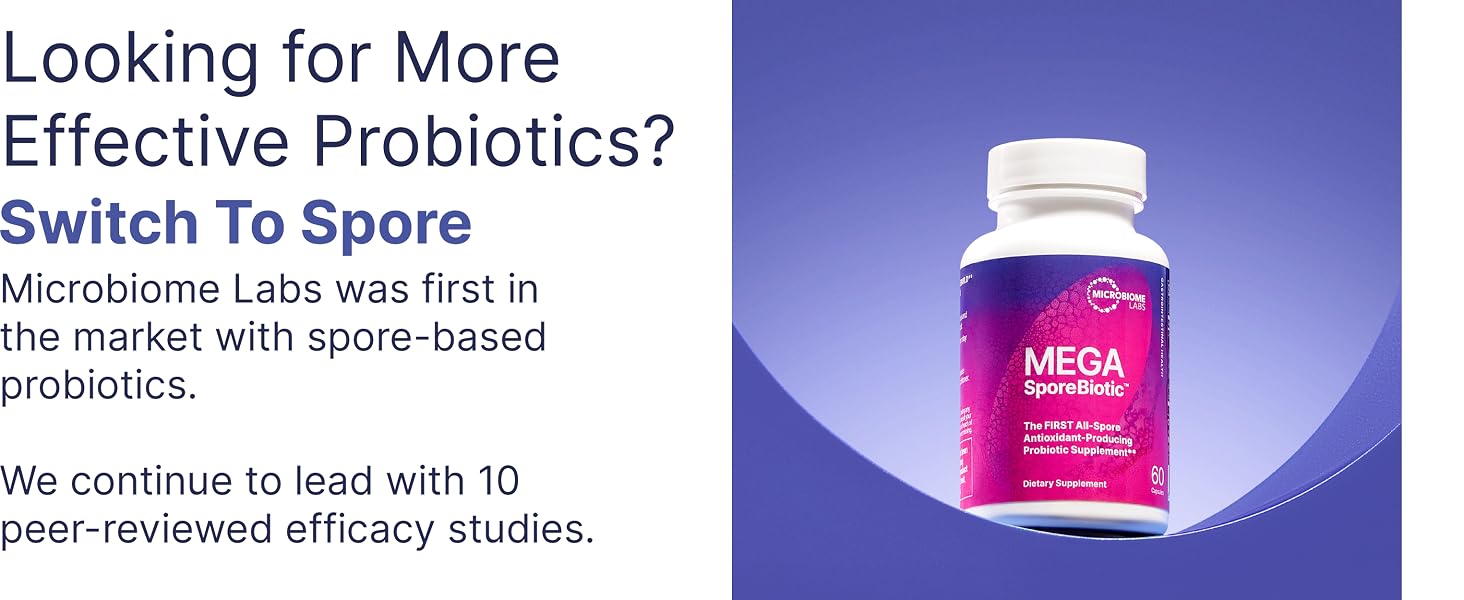 Microbiome Labs MegaSporeBiotic – Spore-Based Probiotics for Gut Health & Digest banner 1