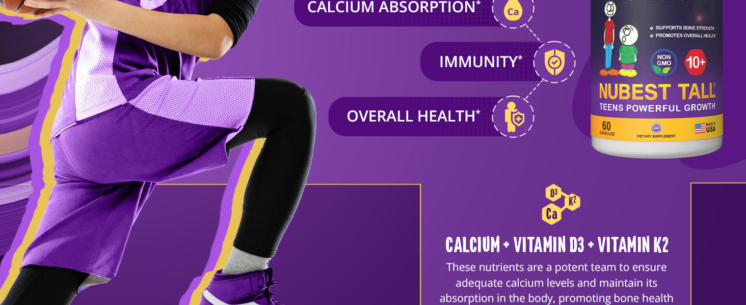 NuBest Tall 10+ Premium Bone Strength Formula – Calcium, Vitamin D3, K2 & Multiv banner 2