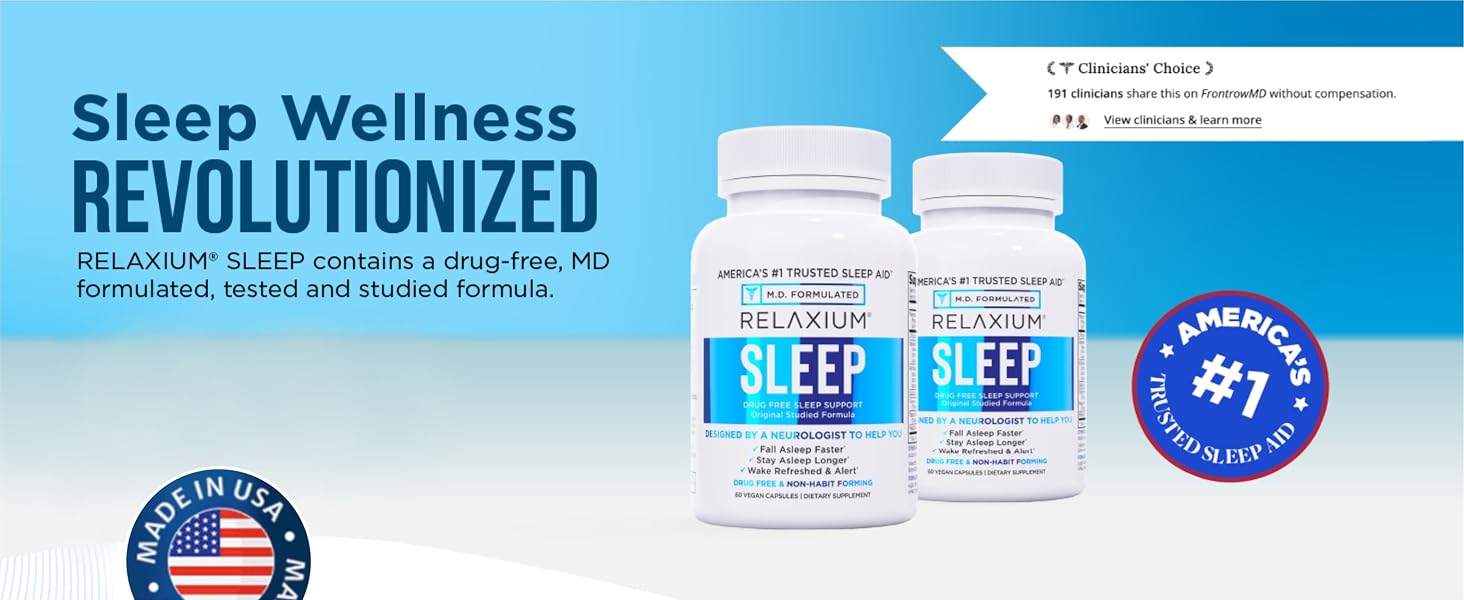 Relaxium Sleep Aid for Adults – Melatonin 5mg with Magnesium Glycinate, Valerest banner 1