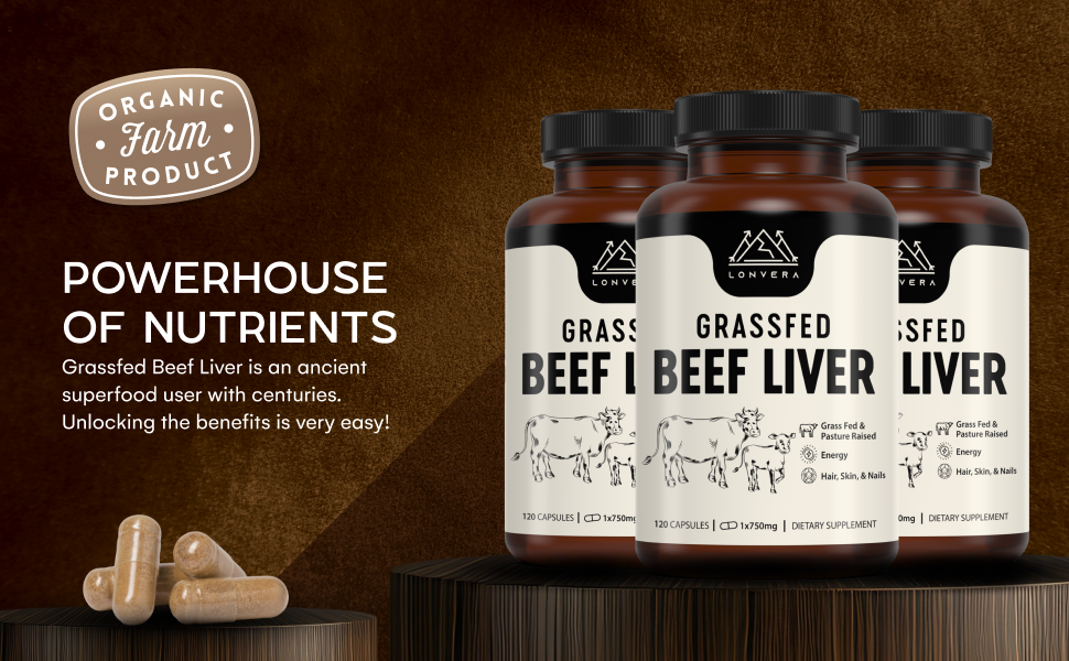 Grass Fed Beef Liver Supplement 3000mg – Freeze Dried Desiccated Organs for Ener banner 1