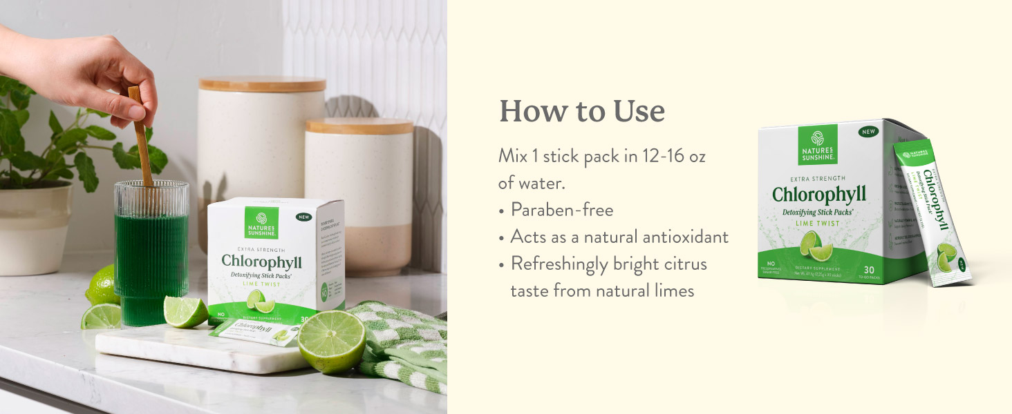 Nature's Sunshine Chlorophyll Stick Packs – Detox, Gut Health & Energy Support – banner 4